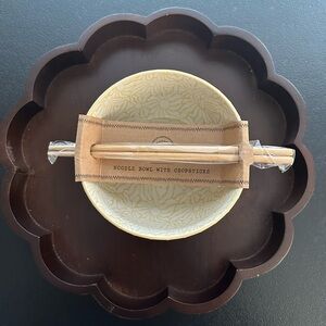 Market Finds Yellow Dotted Noodle Bowl with Chopsticks